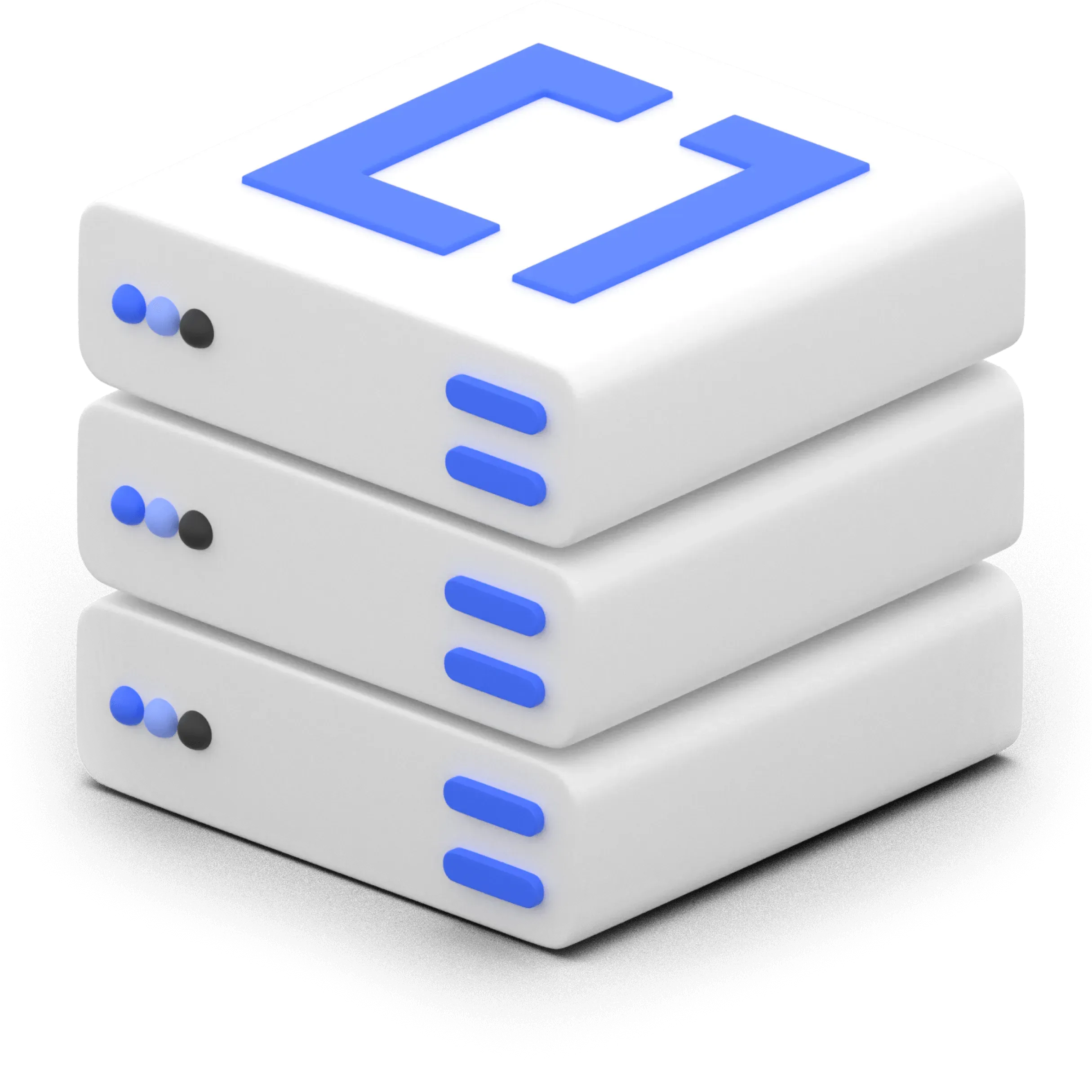 Illustration of a custom IT server stack representing CT Mobility's dedicated infrastructure solutions for businesses