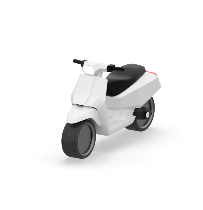 White label motor scooter symbolizing fleet options for short-distance rides and delivery services