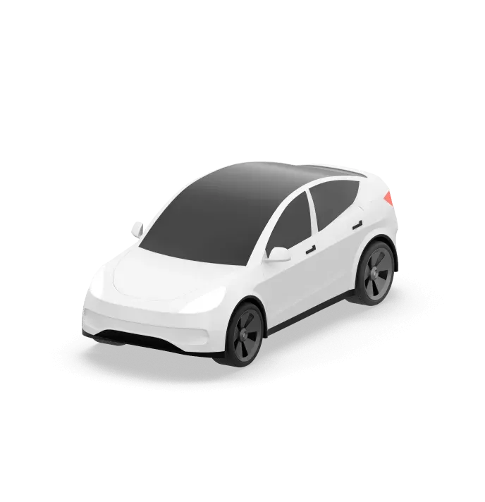 White label electric car representing sustainable fleet options for car sharing
