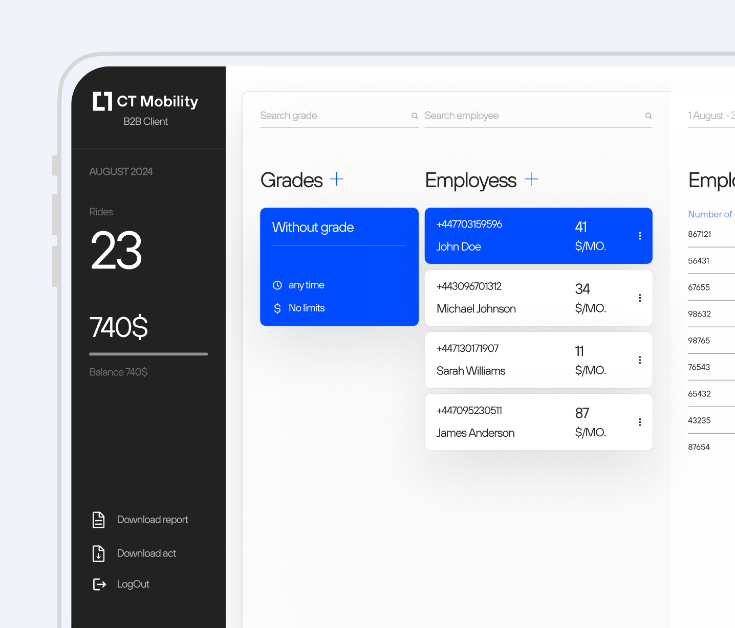Corporate Car Sharing Software - CT Mobility