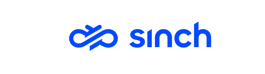 Sinch logo, cloud communications and messaging services provider.